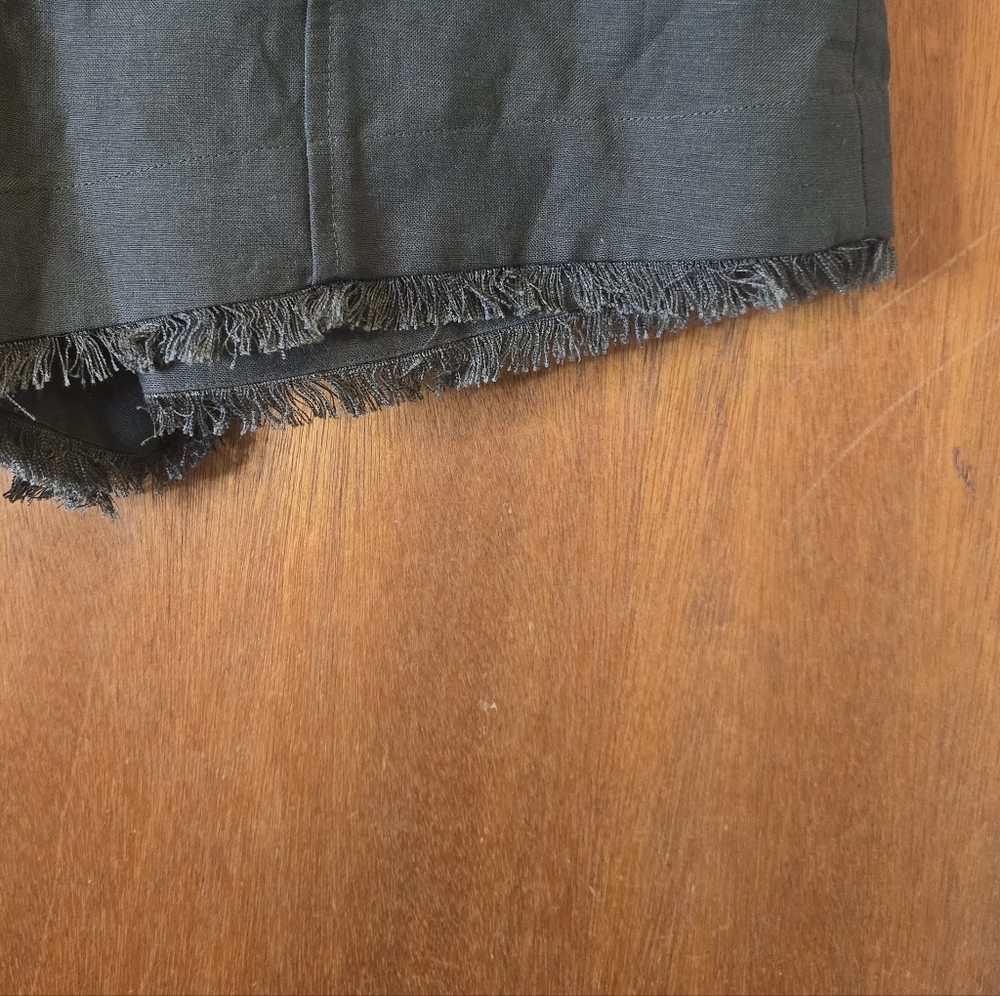 Jonathan Simkhai Dax Fringe Trim Shorts Army Green NWT Medium - Picture 4 of 6
